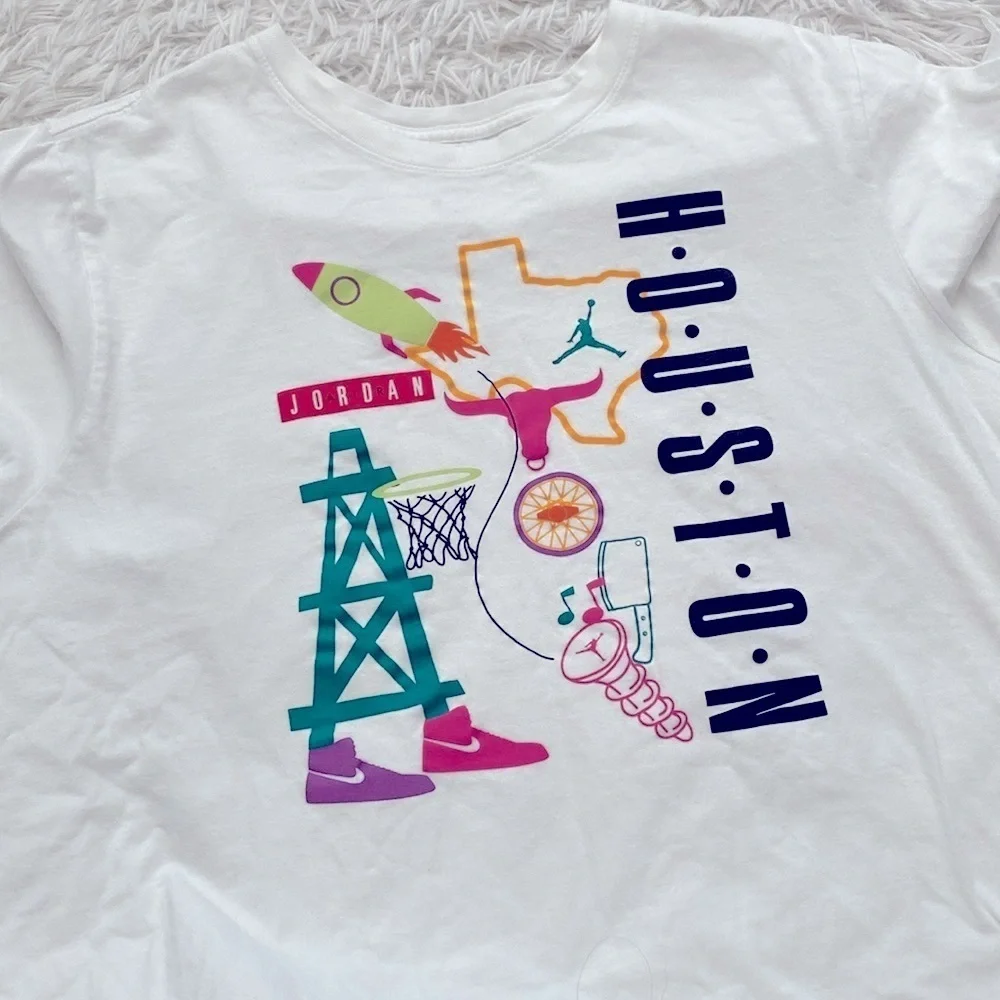 Jordan -Houston White and Green Short Sleeve Tee